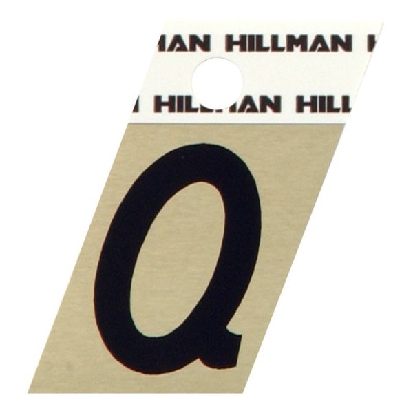Hillman 1.5 in. Reflective Black Aluminum Self-Adhesive Letter Q 1 pc, 6PK 840526